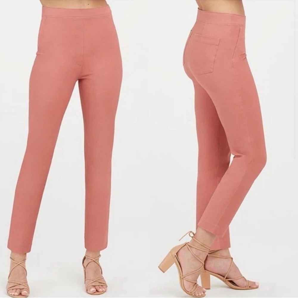 SPANX Women's Straight Leg Pants in Coral - Picture 2 of 14